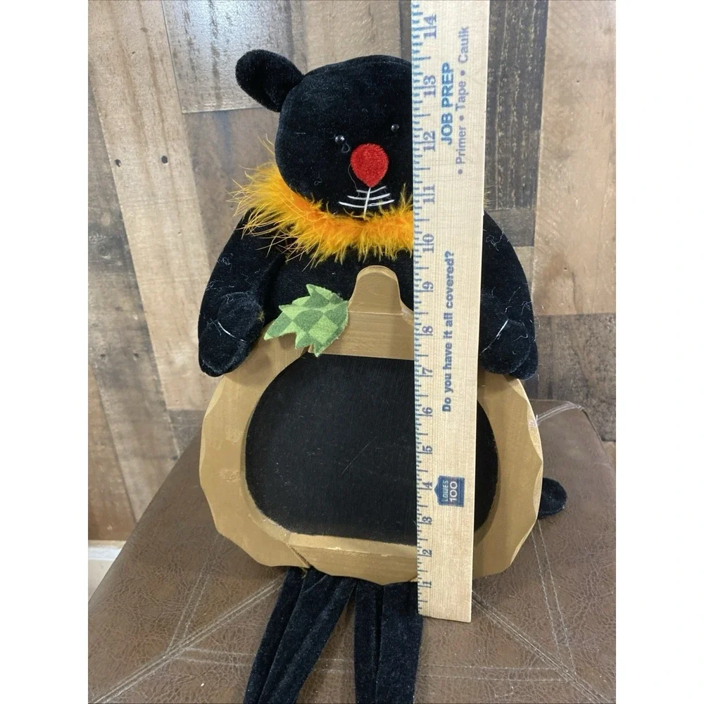 Decorative Rusitc Chalkboard Pumpkin Fall Sign Autumn‎ Decor Sitting Cat Spooky